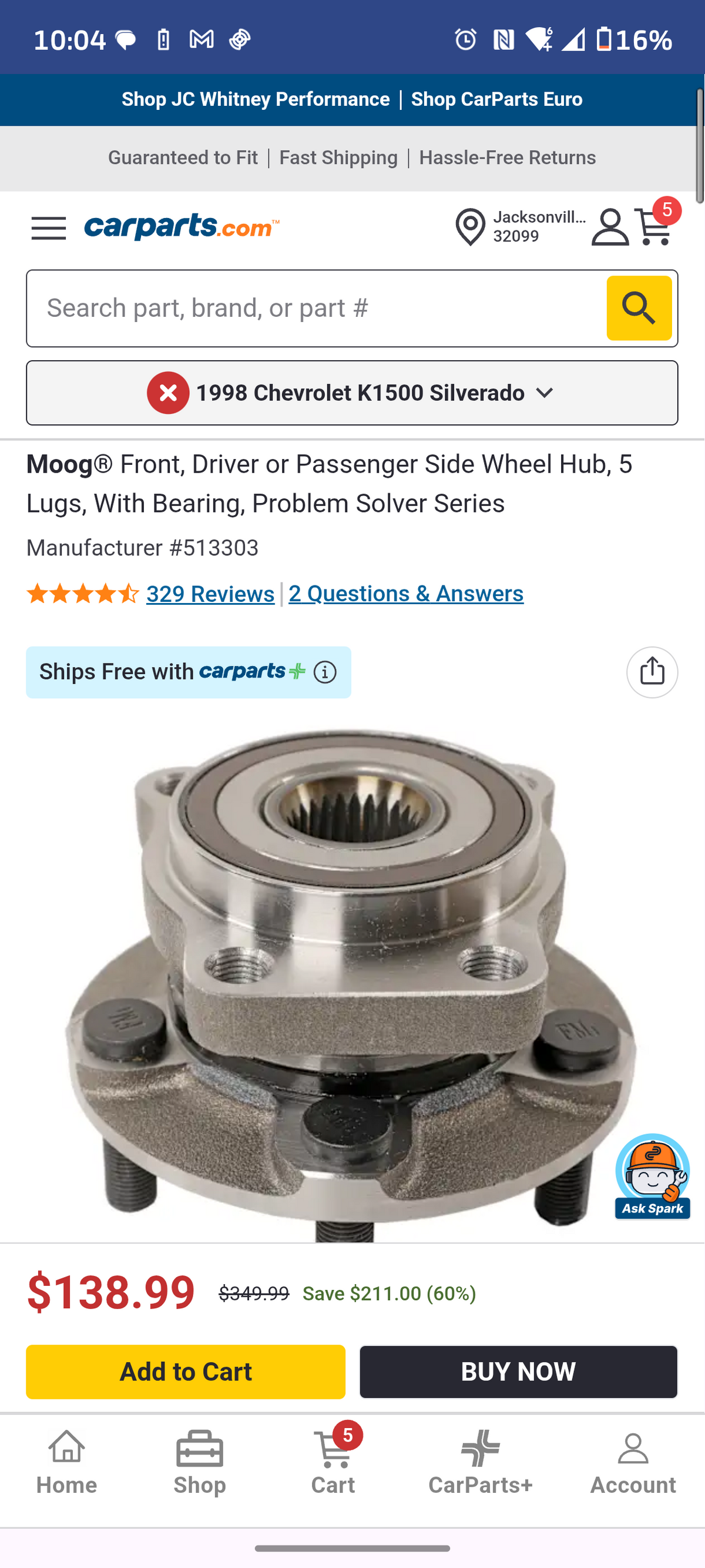 2008-2014 Subaru Impreza / Forester / XV Crosstrek Front Wheel Bearing Hub Assembly (513303) āļøš