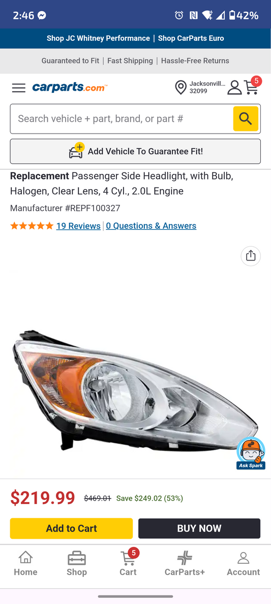 2013-2016 Ford C-Max Passenger Side Halogen Headlight 🛻💡