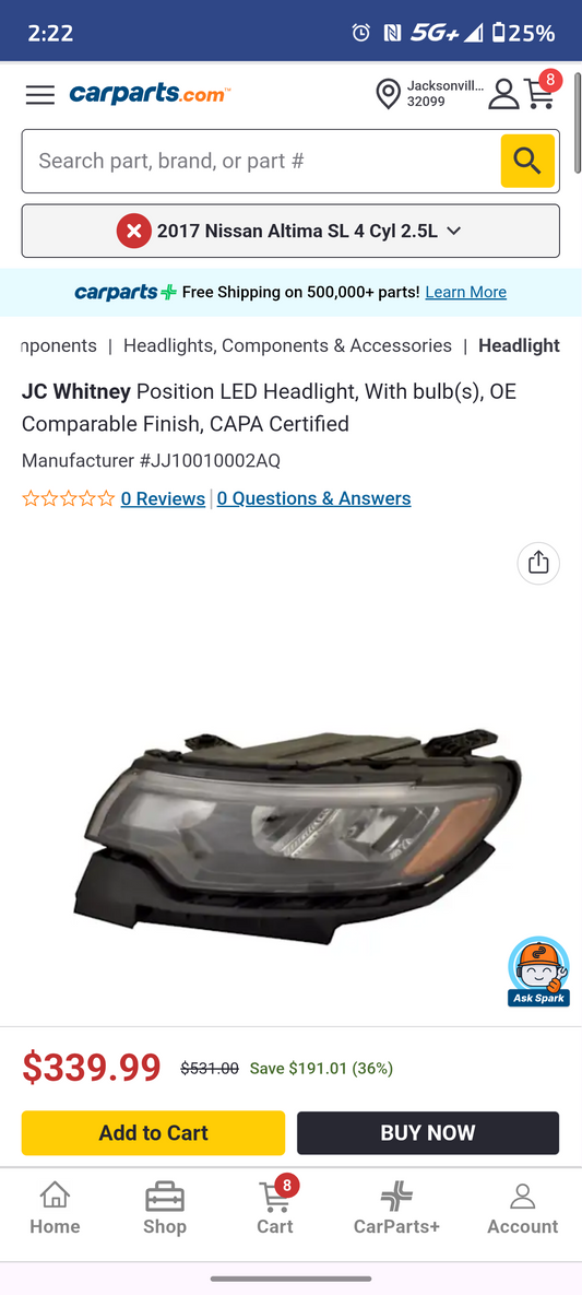 2022-2026 Jeep Compass Driver Side LED Headlight Assembly - CAPA Certified (JJ10010002AQ) 🚙💡
