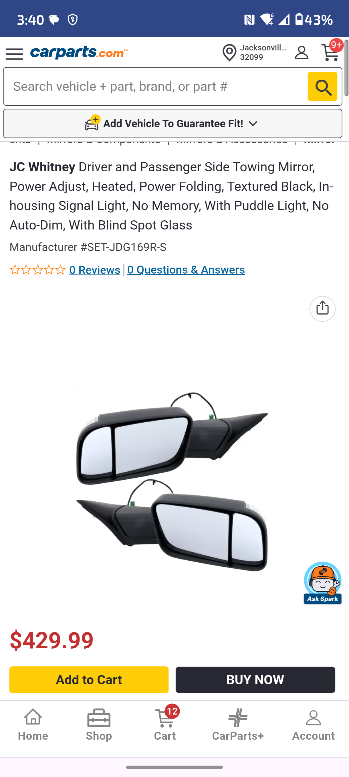 2019-2022 Ram 2500 / 3500 Power Folding Heated Towing Mirrors Set (Driver & Passenger Pair) š»šØ