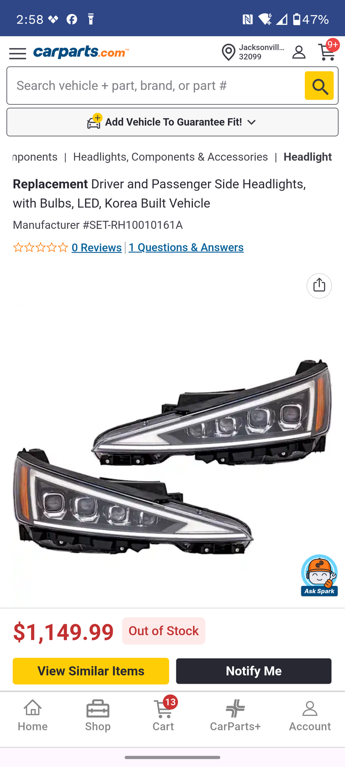 2019ā2020 Hyundai Elantra Driver and Passenger Side LED Headlight Set š ļøš