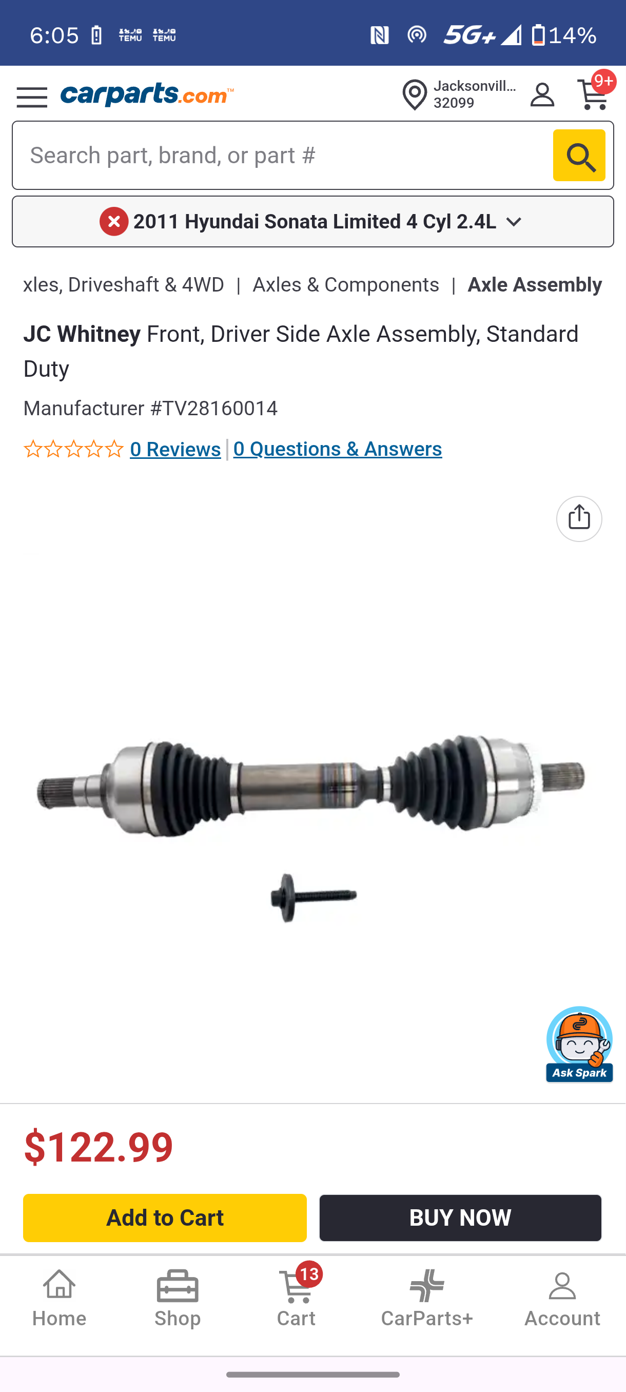 2007ā2014 Volvo XC90 Front Driver Side CV Axle Assembly š ļøš