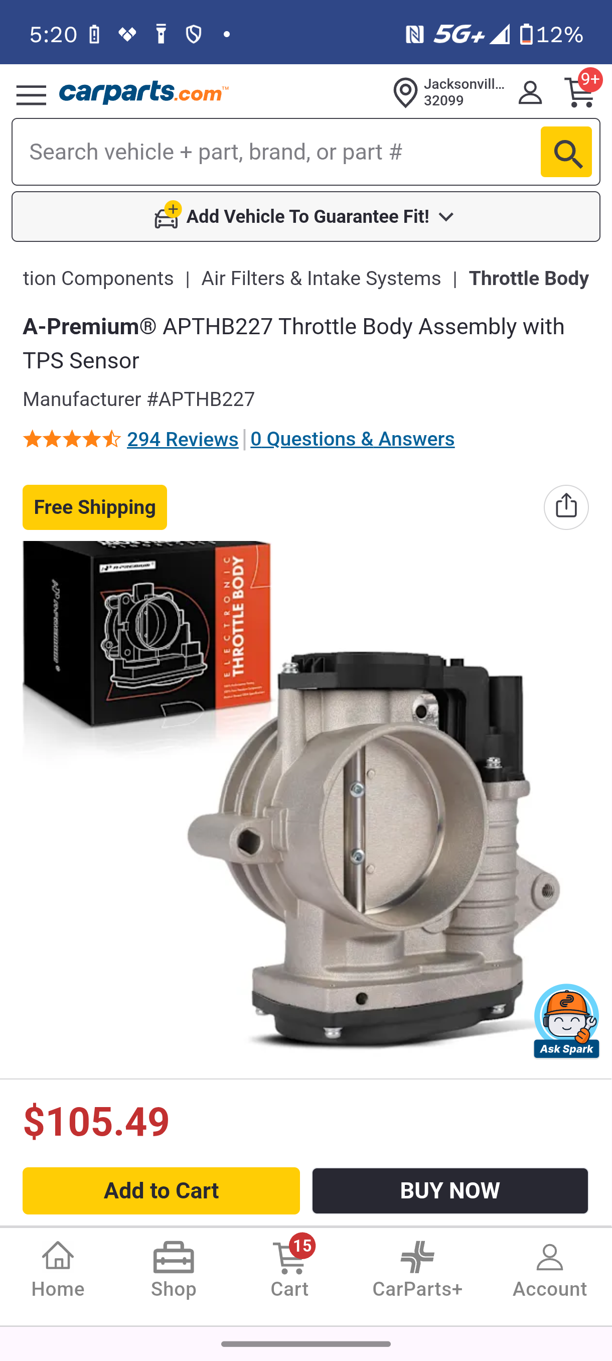 2006-2010 Kia Sedona Amanti Hyundai Sonata Santa Fe Entourage Veracruz 3.3L 3.8L Throttle Body Assembly w/ TPS Sensor šāļø
