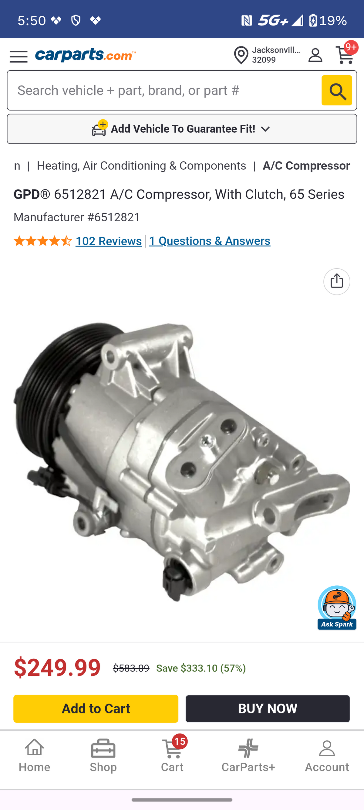 2012-2015 Chevrolet Cruze 1.8L A/C Compressor w/ Clutch šāļø