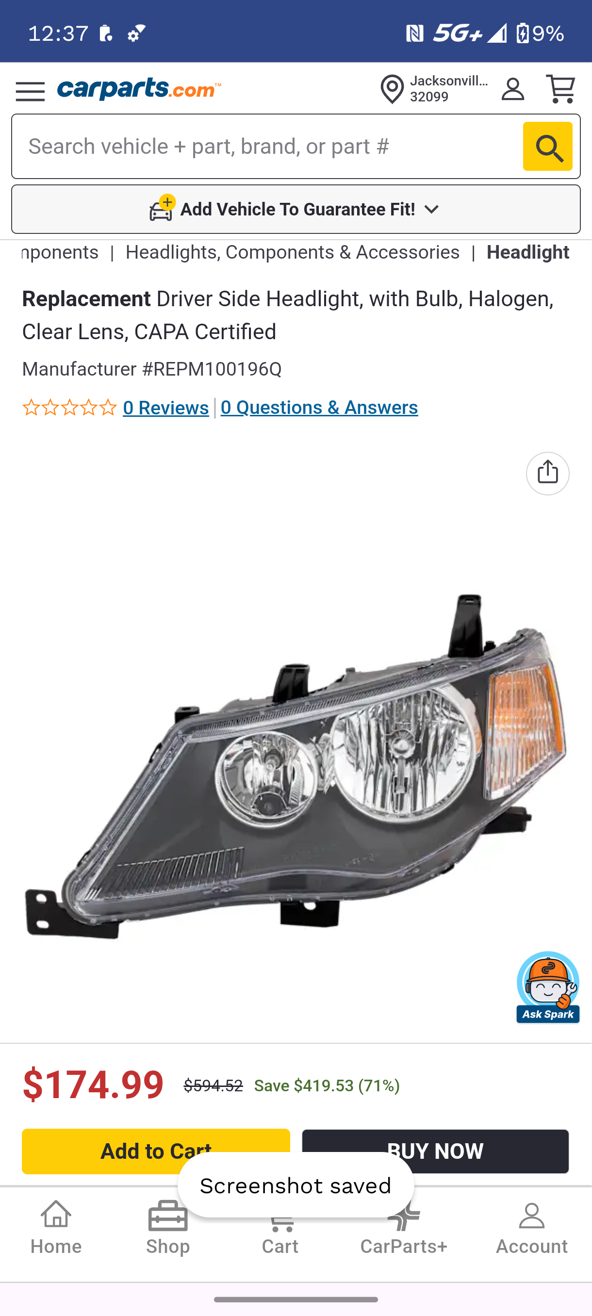 2007-2009 Mitsubishi Outlander Driver Left Side Halogen Headlight Assembly (CAPA Certified) šš”
