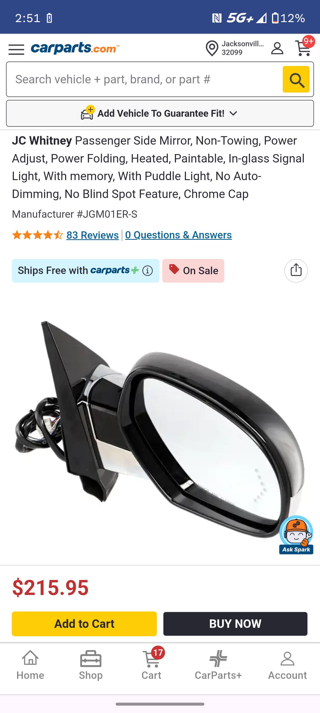 2007-2014 Cadillac Escalade / ESV / EXT Passenger Side Power Folding Mirror ššŖ