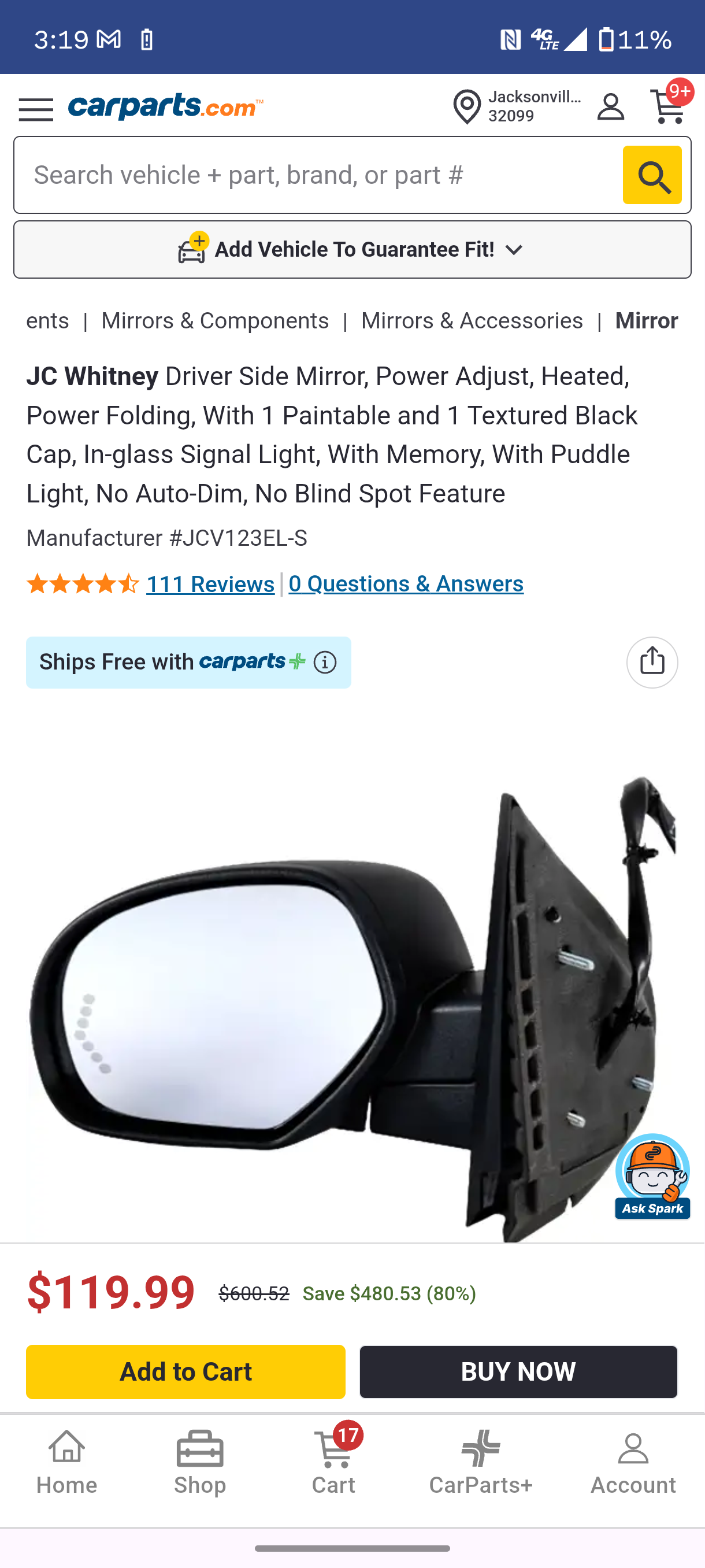 2007-2014 Chevy Silverado Suburban Tahoe Avalanche / GMC Sierra Yukon Driver Left Side Power Folding Mirror ššŖ