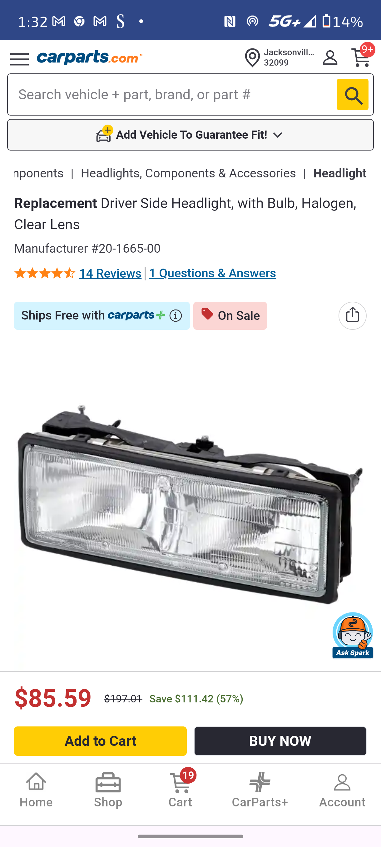 1987β1990 Chevrolet Caprice Driver Side Halogen Headlight πβ‘