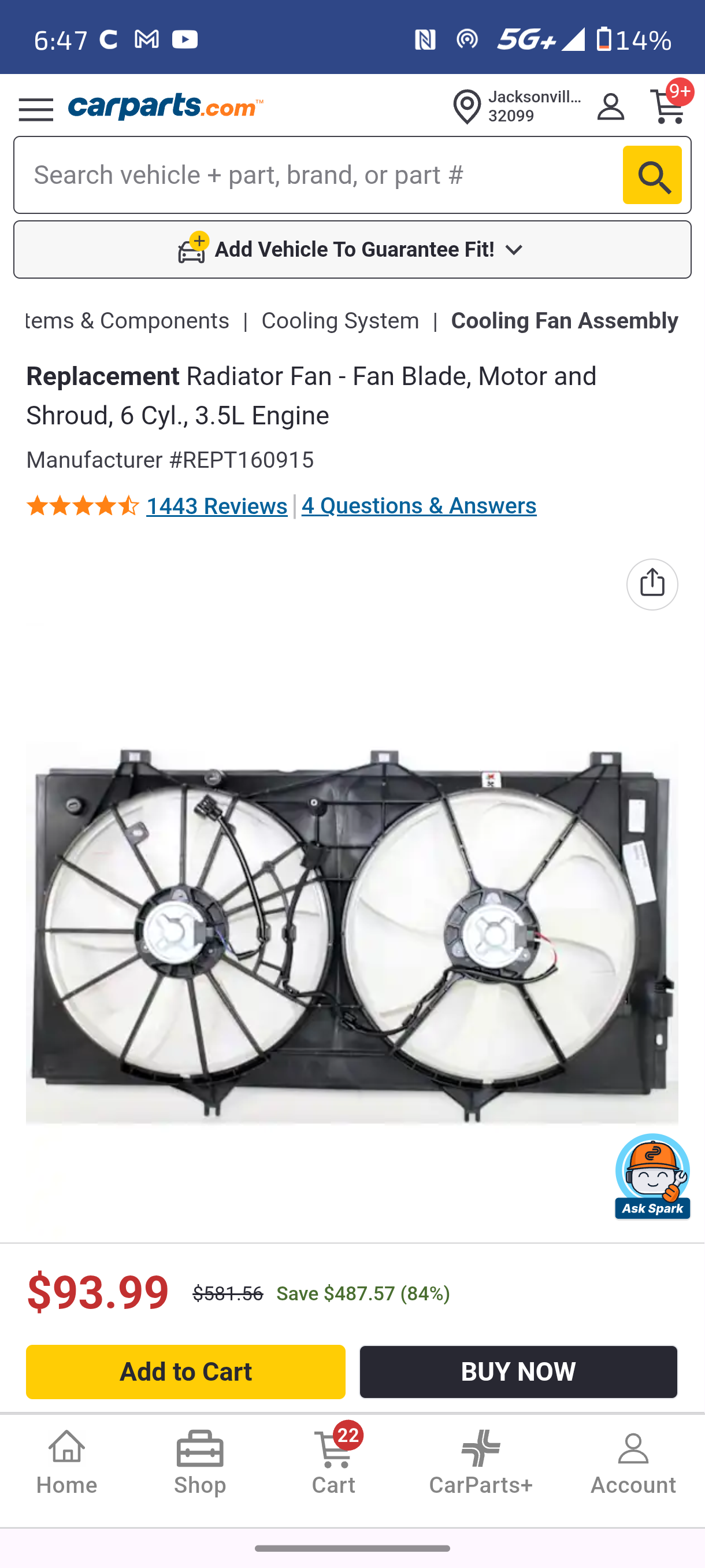 2009β2016 Toyota Venza, Camry, Avalon & Lexus ES350 Dual Radiator Cooling Fan Assembly (3.5L V6) πβοΈ