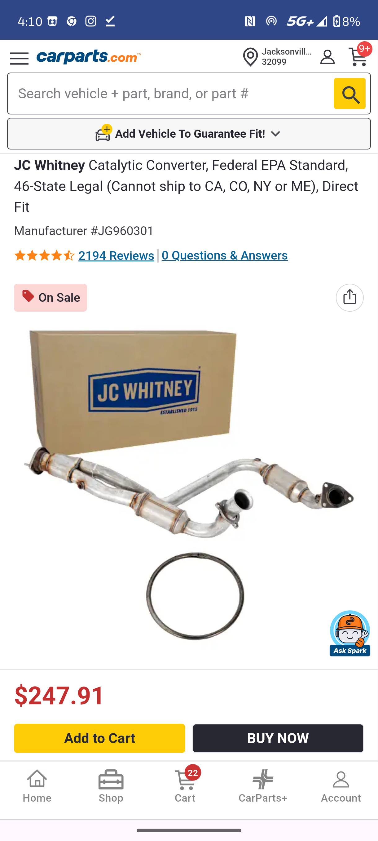 1999β2006 Chevy GMC Silverado / Sierra Tahoe / Suburban / Yukon / Avalanche Catalytic Converter Assembly (46-State Legal / Federal EPA) ππ¨