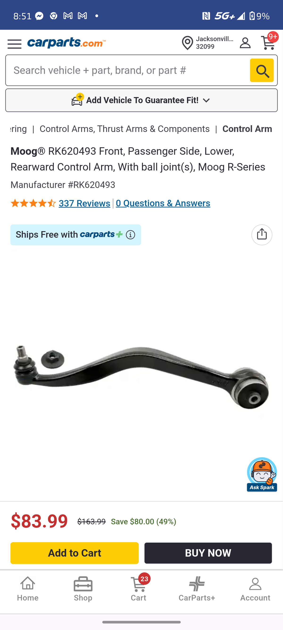 2003β2008 Mazda 6 / 2006β2012 Ford Fusion, Mercury Milan, Lincoln MKZ Front Lower Control Arm w/ Ball Joint πβοΈ