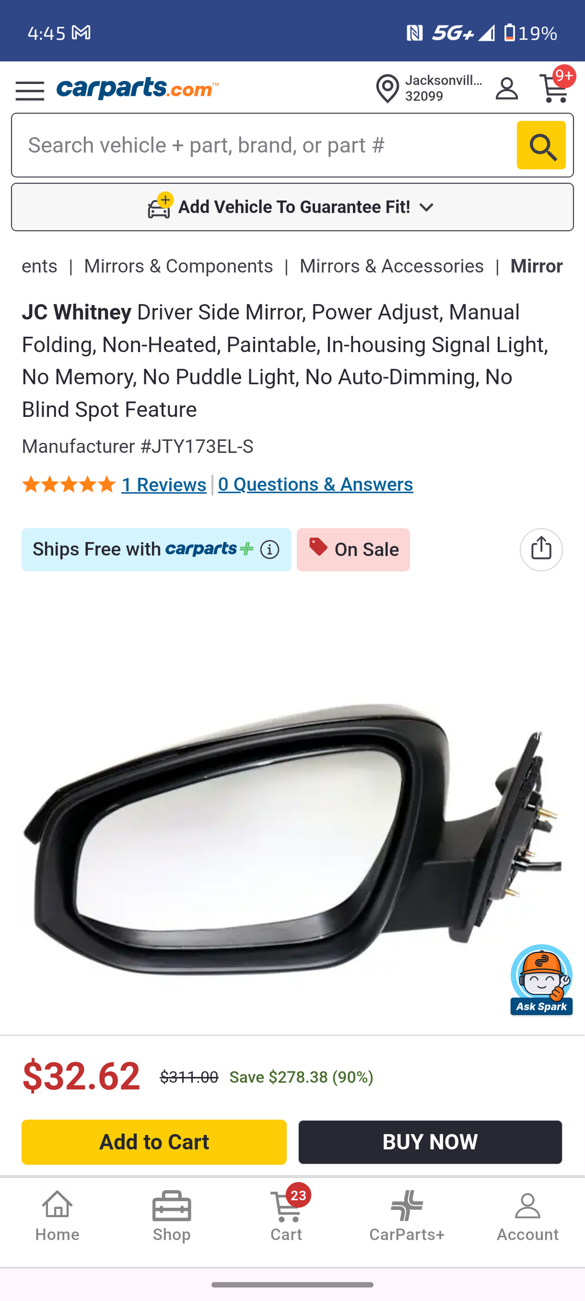 2014β2018 Toyota Highlander Driver Side Power View Mirror Assembly πβοΈ