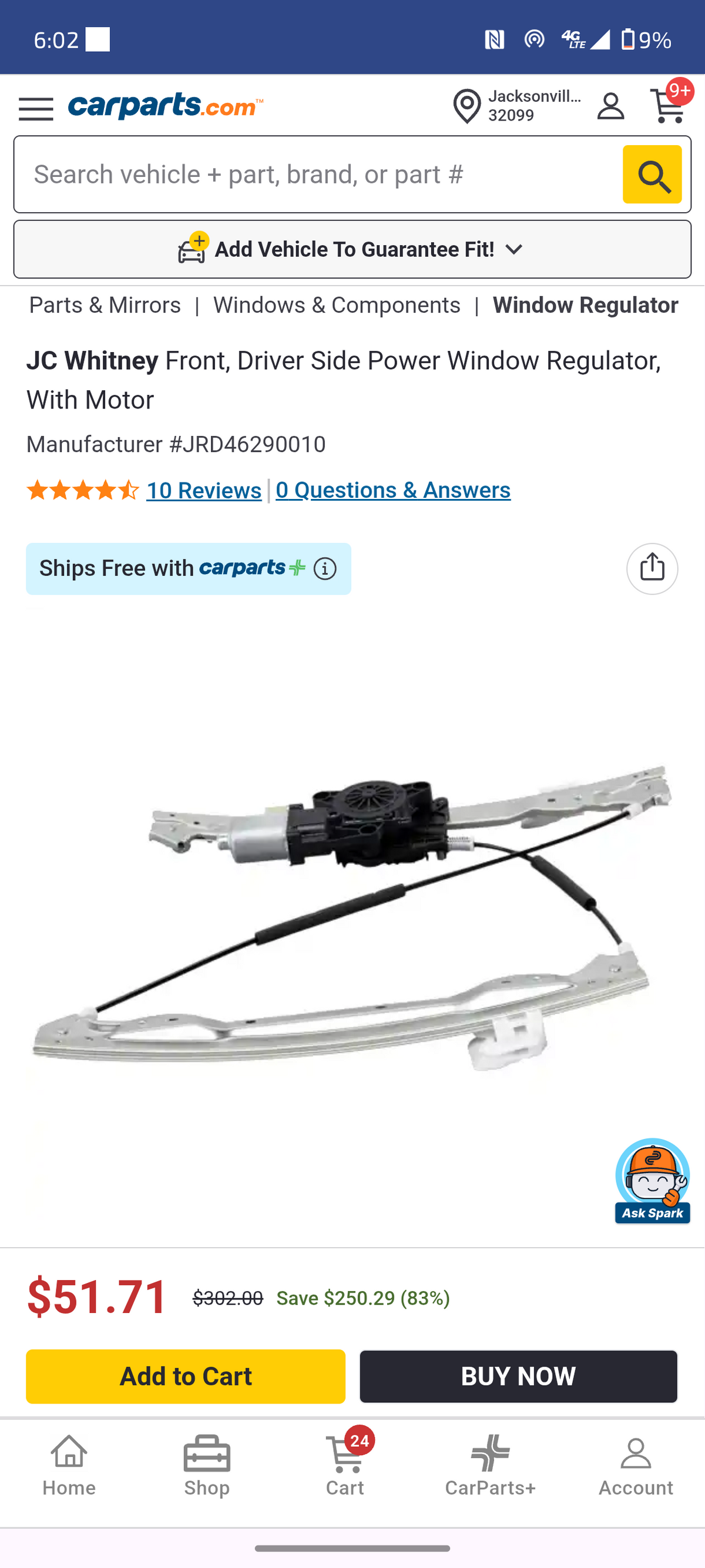 2007β2014 Chrysler 200, Sebring & Dodge Avenger Front Driver Side Power Window Regulator w/ Motor β‘π