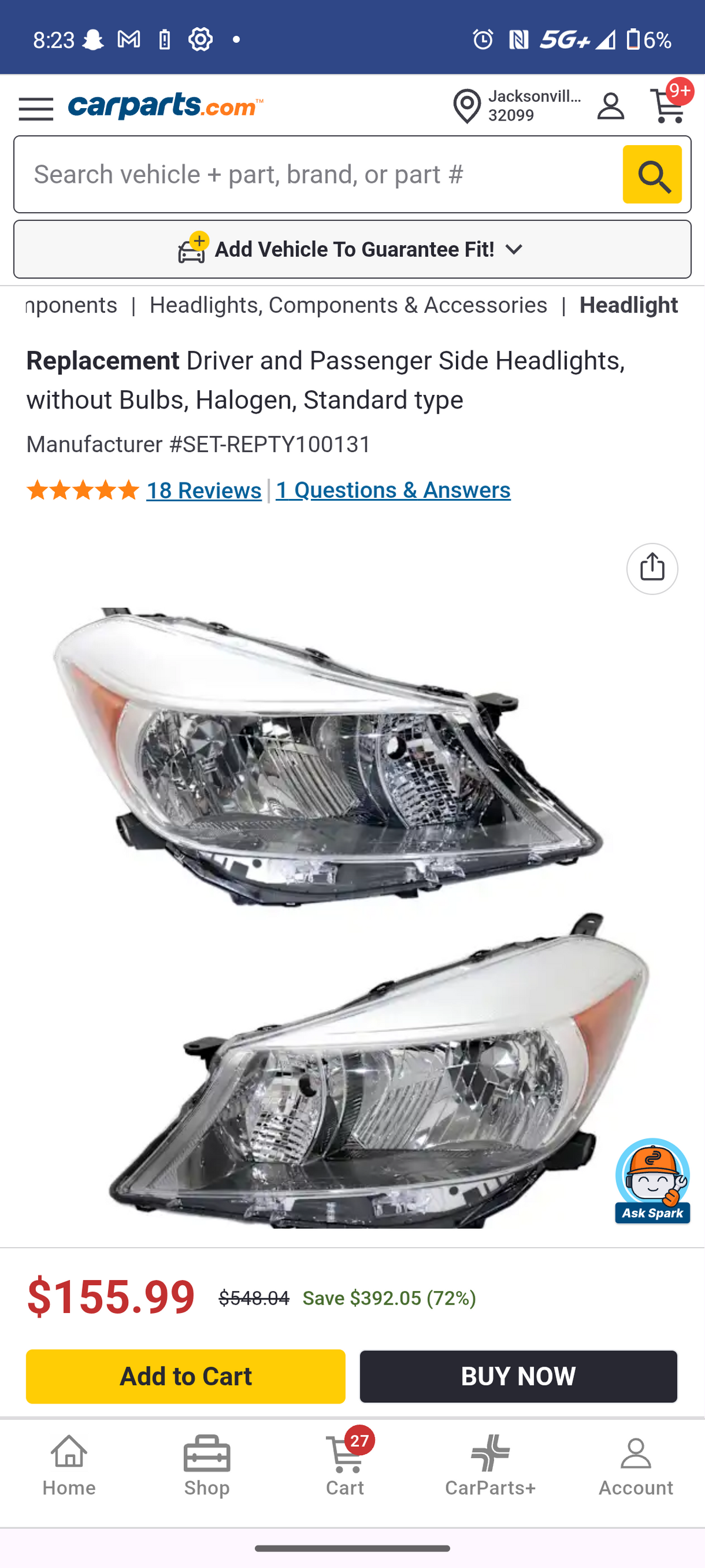 2012β2014 Toyota Yaris Driver & Passenger Side Halogen Headlight Assemblies (Pair Set) β‘π