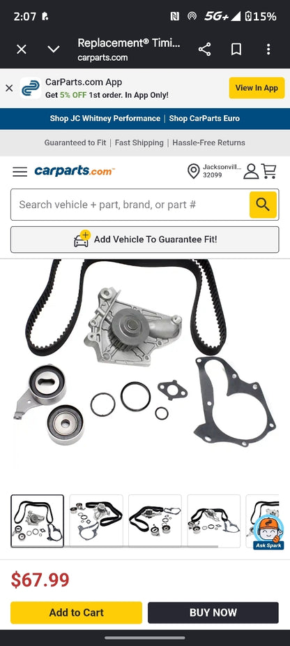 1987-2001 Toyota Camry / Celica / RAV4 / Solara Engine Timing Belt Kit with Water Pump 🚘🔧