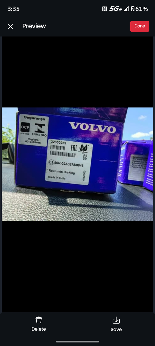 2007-2018 Volvo S60 / S80 / V60 / XC70 Rear Disc Brake Pad Set 🚗🛑