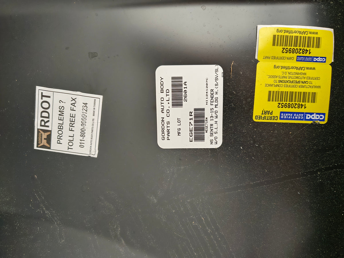 2013–2015 Nissan Sentra Front Passenger Side Fender (CAPA Certified) 🚘🛡️
