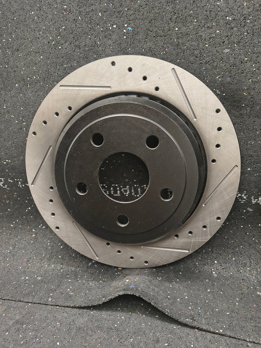 2011–2020 Dodge Durango & Jeep Grand Cherokee Rear Drilled & Slotted Brake Rotors + Ceramic Pads Kit 🛑🚘
