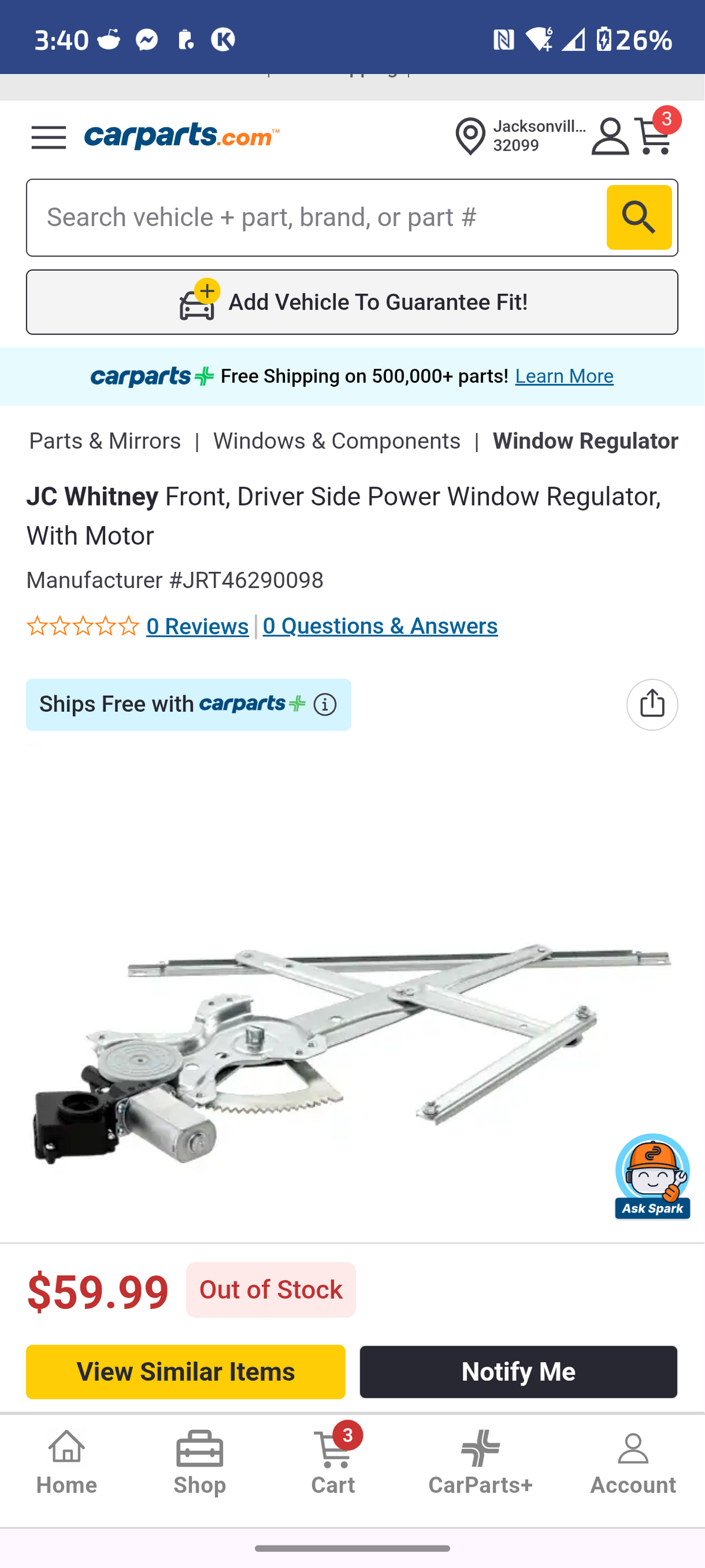 2014-2018 Toyota Corolla Front Driver Side Power Window Regulator with Motor 🚗⚡