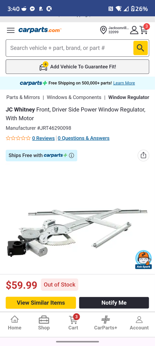 2014-2018 Toyota Corolla Front Driver Side Power Window Regulator with Motor 🚗⚡