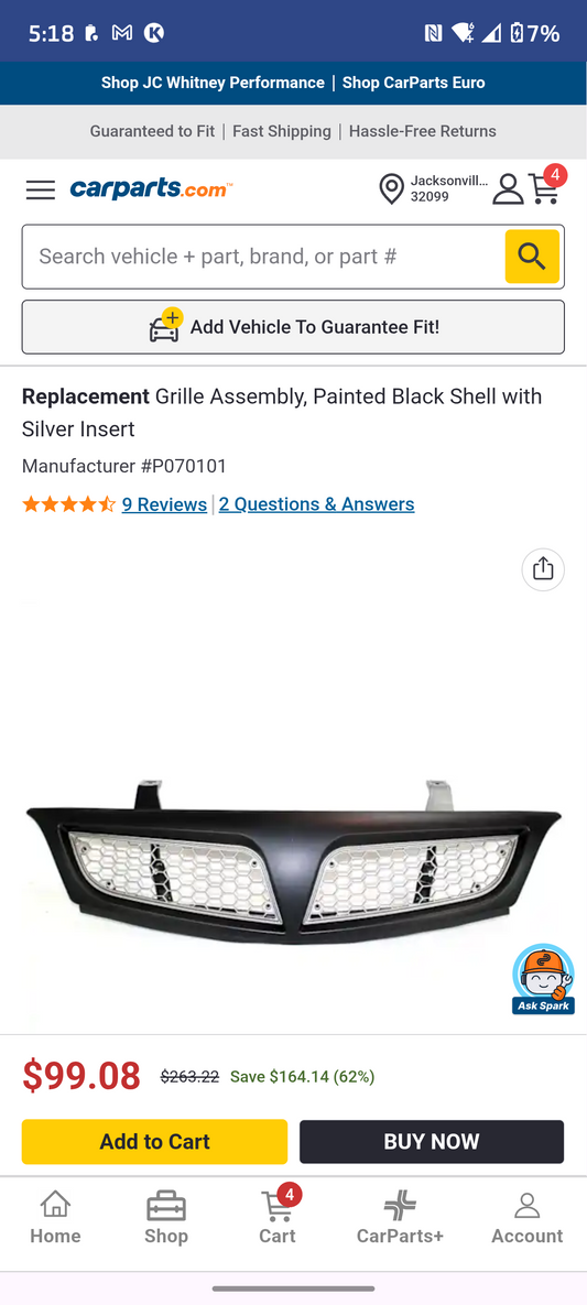 2001-2005 Pontiac Montana Front Bumper Grille Assembly 🚐🎨