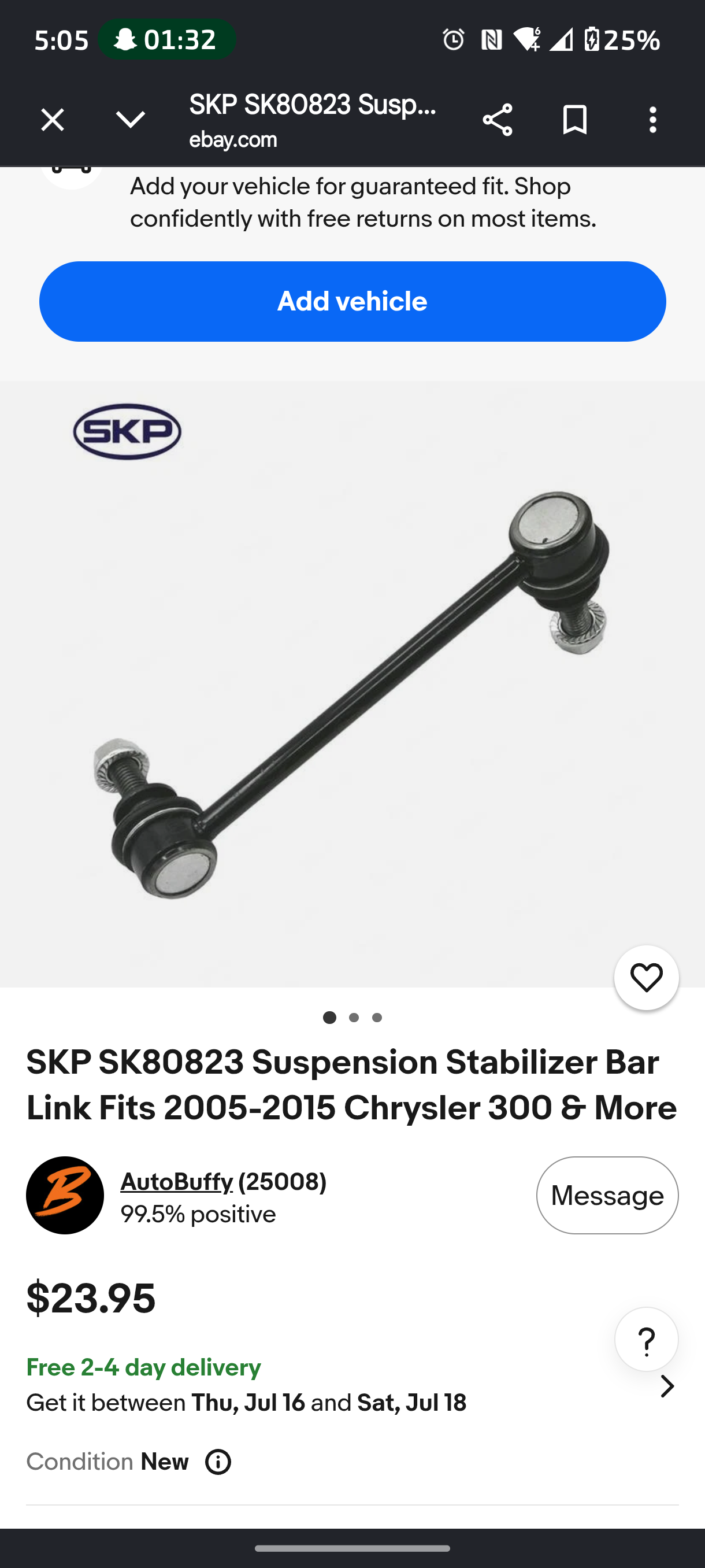 Chrysler 300 / Dodge Charger / Challenger / Magnum Front Sway Bar End Link Pair Set (SK80823 & SK80822) 💨🔧