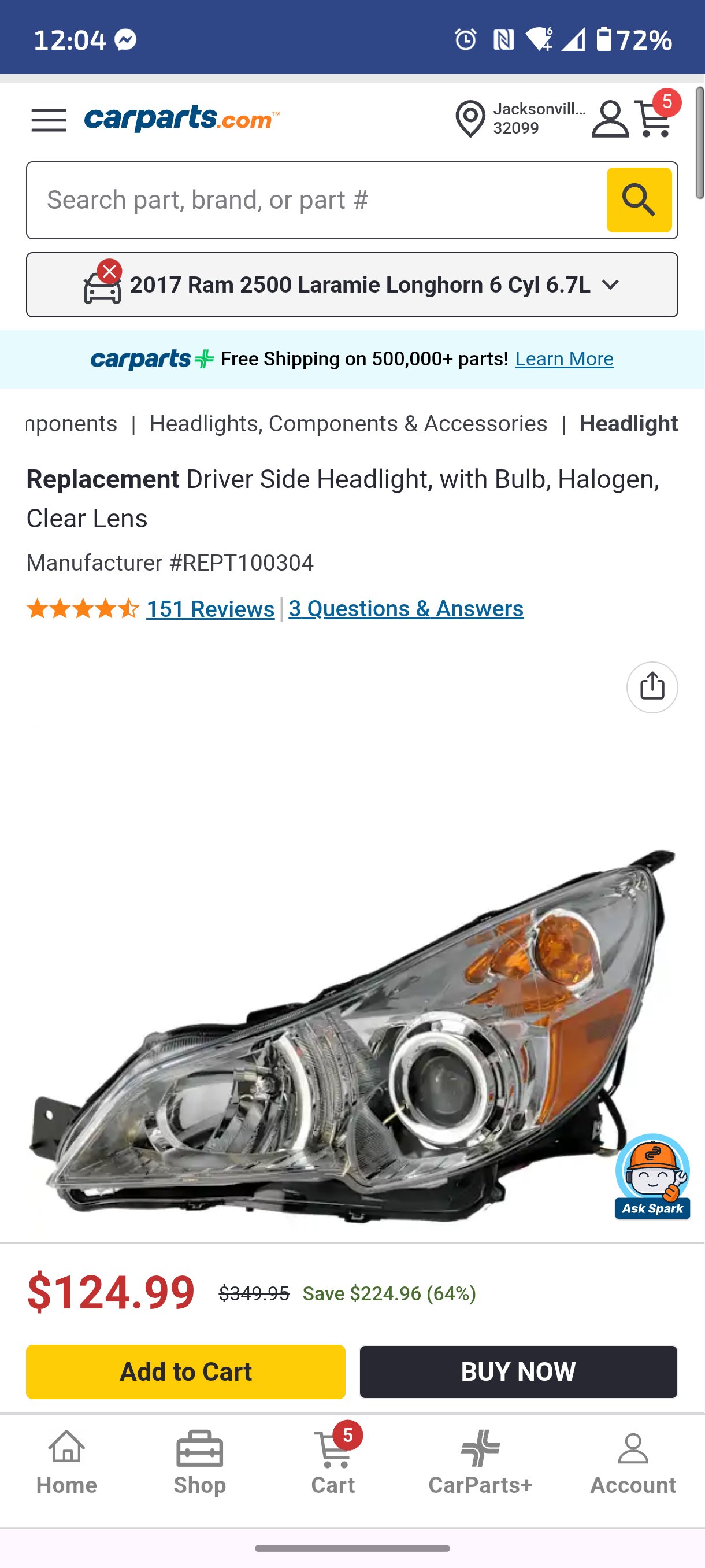 2010-2012 Subaru Legacy / Outback Driver Side Halogen Headlight Assembly 🚗💡