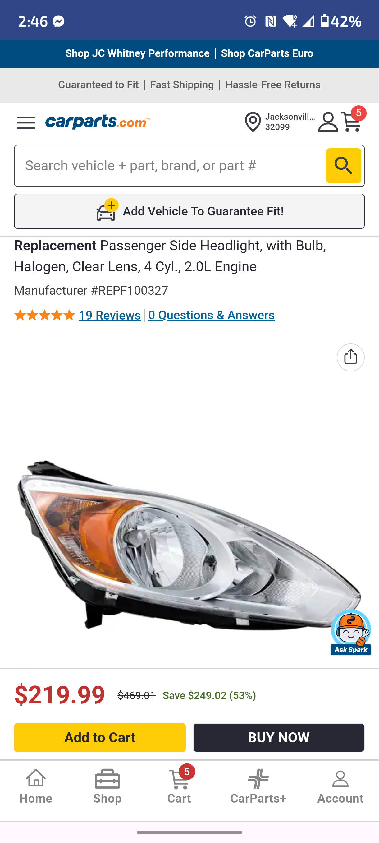 2013-2016 Ford C-Max Passenger Side Halogen Headlight 🛻💡