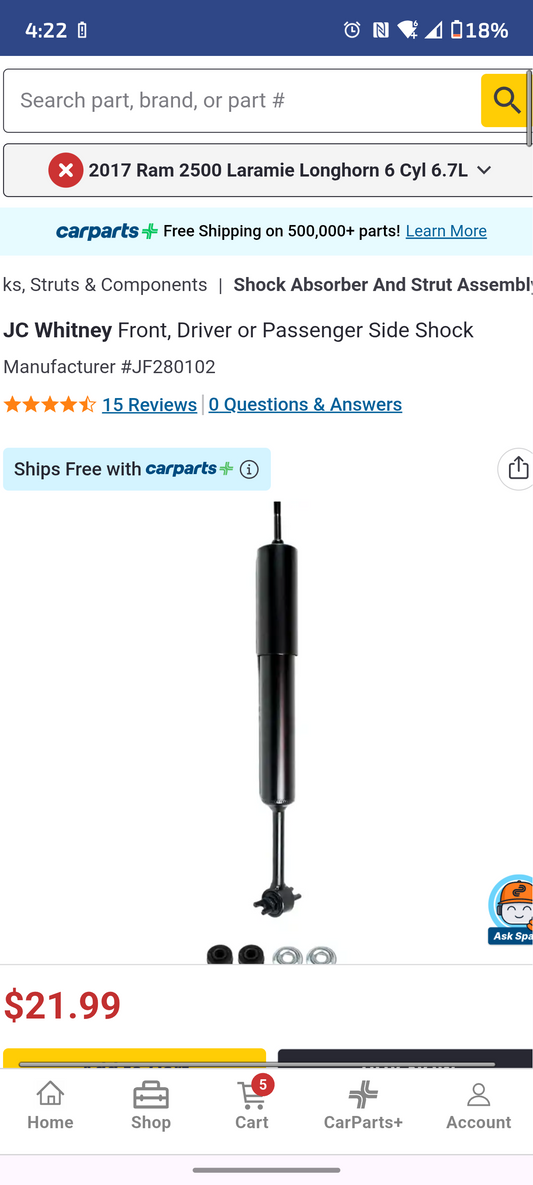 1998-2011 Ford Ranger / Explorer Front Gas-Charged Shock Absorber 🛻💨