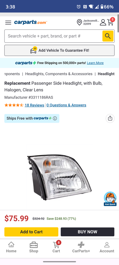 2002-2005 Mercury Mountaineer Passenger Side Halogen Headlight Assembly 🚗💡