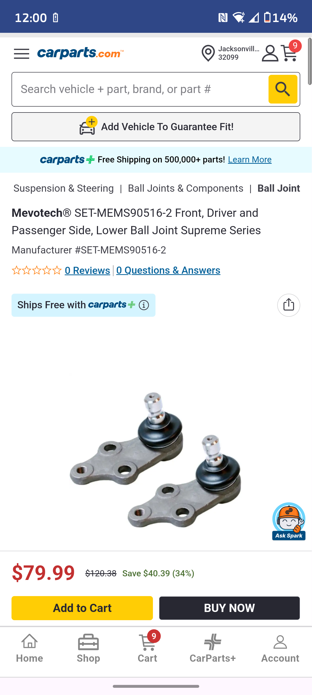 2010-2018 Hyundai Sonata Tucson Kia Sportage Front Lower Ball Joints Pair Set of 2 🚘🔧