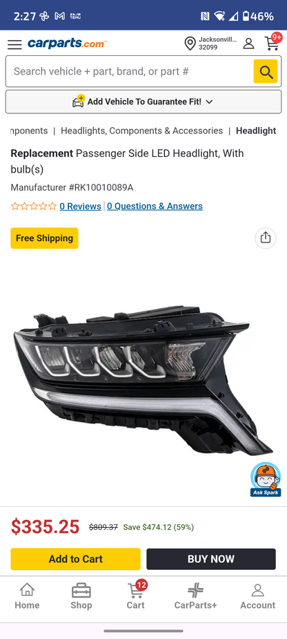 2021-2023 Kia Sorento Passenger Side LED Headlight Assembly (RH) 🚗💡