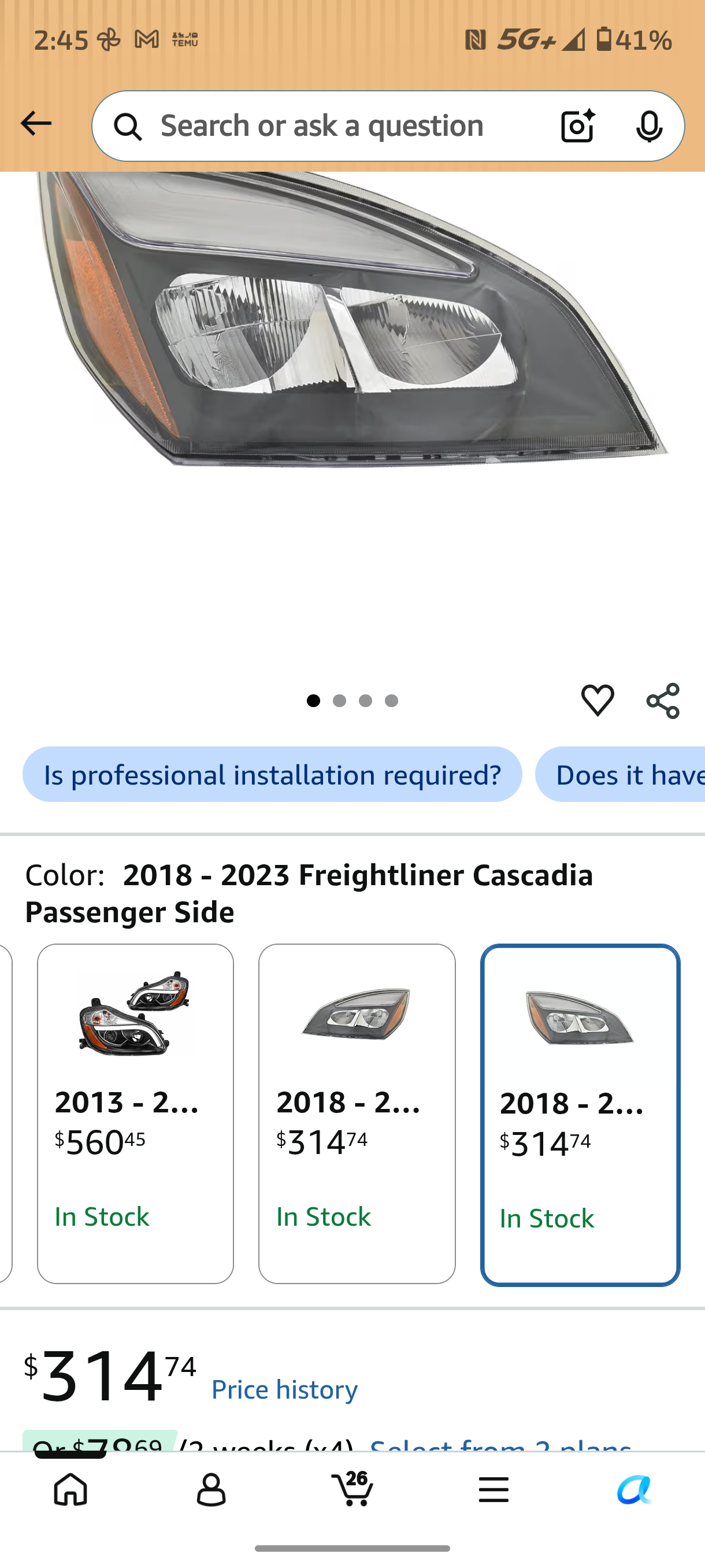 2018-2024 Freightliner Cascadia Passenger Side LED Headlight (RH) 🚛💡