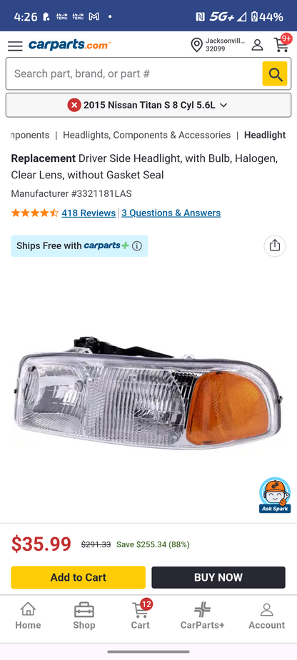 1999-2007 GMC Sierra & 2000-2006 GMC Yukon Driver Side Halogen Headlight Assembly (LH) 🛻💡
