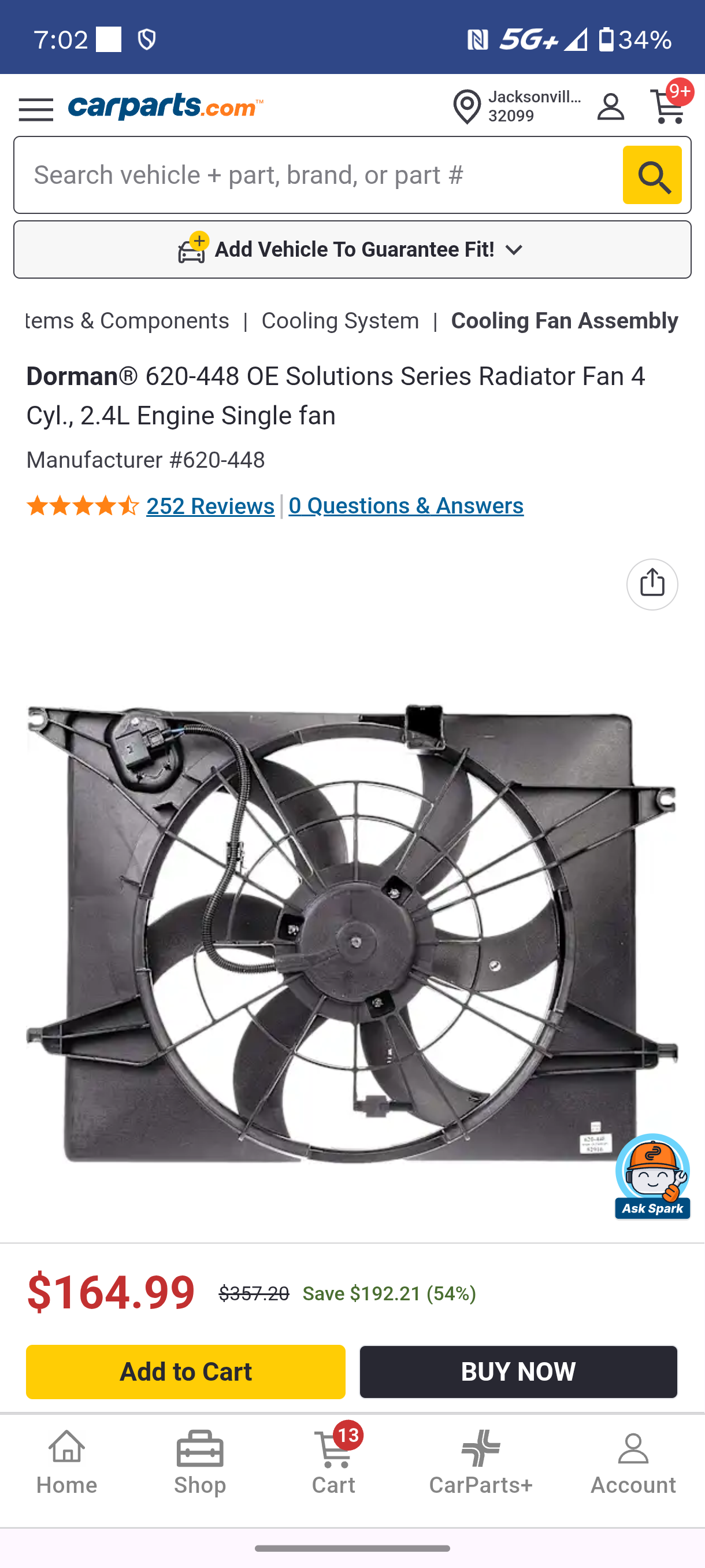 2011-2013 Kia Optima / Hyundai Sonata Hybrid 2.4L Radiator Cooling Fan Assembly 🚘⚙️