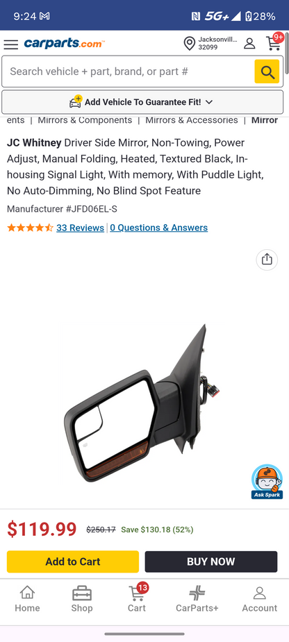 2007-2017 Ford Expedition Driver Side Mirror Puddle Light Signal 🚘🪞