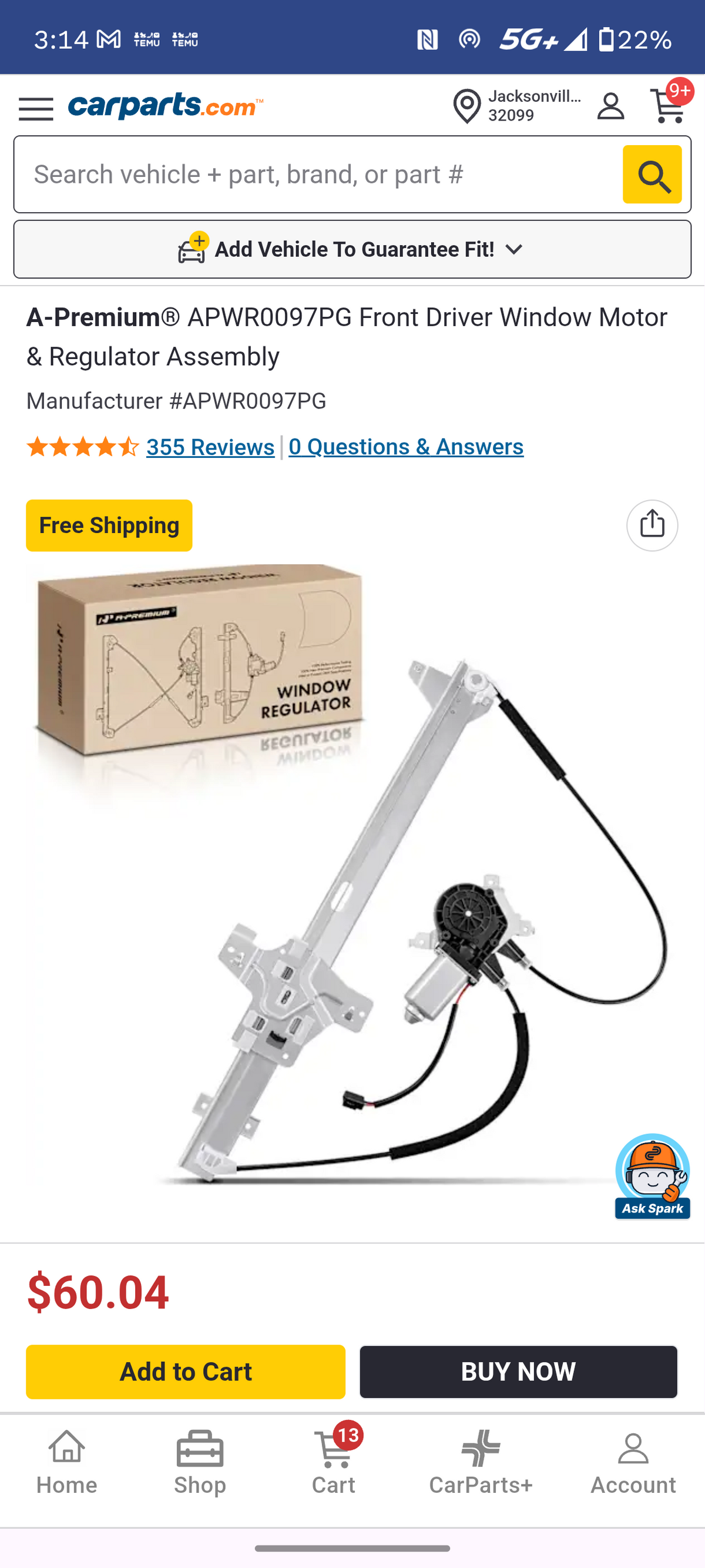 2003–2014 Ford E-Series Van Front Driver Side Power Window Regulator 🛠️