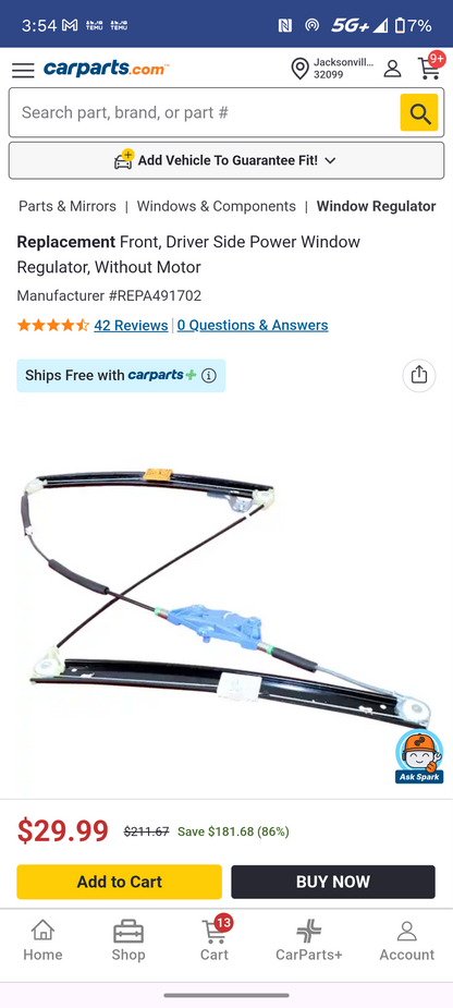 2002-2008 Audi A4 S4 RS4 Front Driver Side Power Window Regulator Replacement