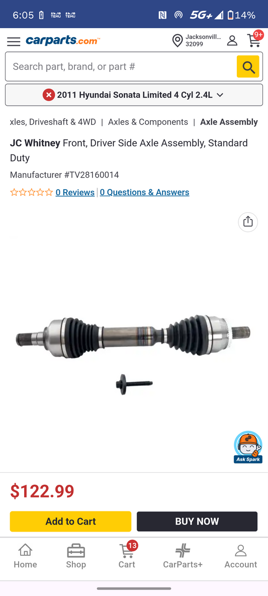 2007–2014 Volvo XC90 Front Driver Side CV Axle Assembly 🛠️🚗