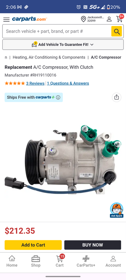 2011-2014 Hyundai Sonata 2.0L 2.4L A/C Compressor w/ Clutch 🛻💡