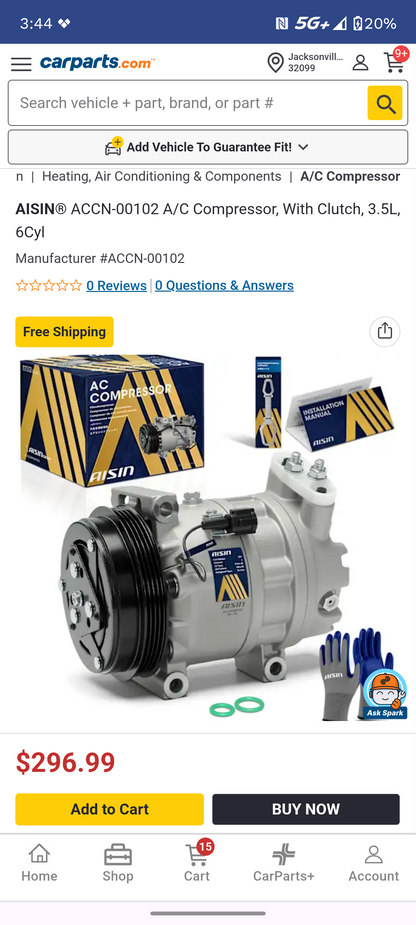 2003-2006 Nissan 350Z 3.5L V6 A/C Compressor with Clutch 🚘❄️