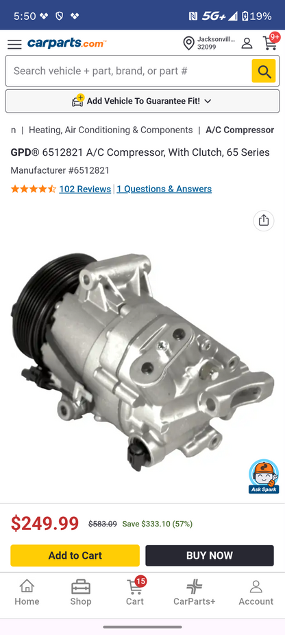 2012-2015 Chevrolet Cruze 1.8L A/C Compressor w/ Clutch 🚘❄️