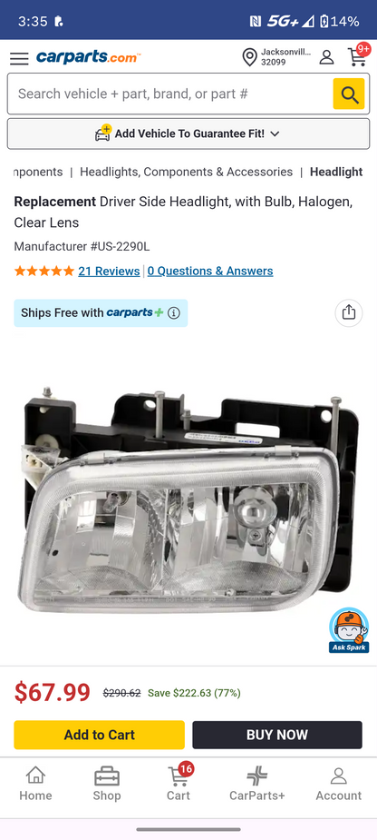 1992-2000 GMC Yukon & 1999-2000 Cadillac Escalade Driver Side Headlight Assembly with Bulb 🚘💡