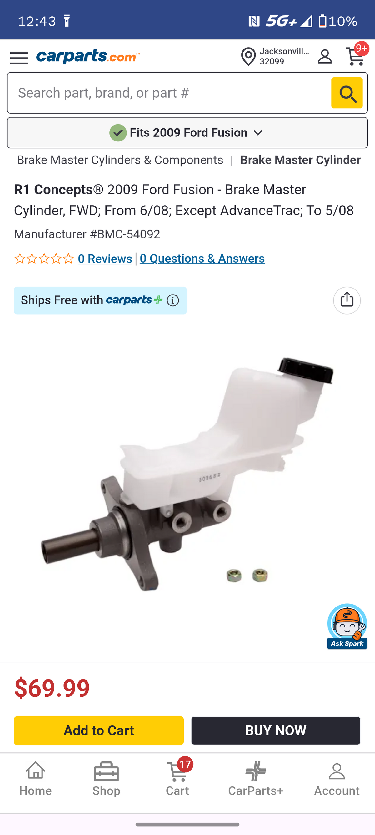2006-2009 Ford Fusion / Mercury Milan / Lincoln MKZ Brake Master Cylinder Assembly 🚘🛑