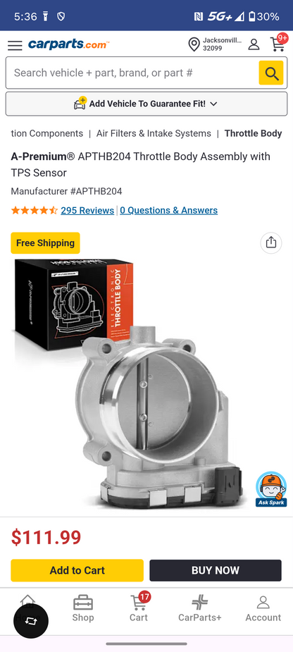 2015-2019 Ford F-150 / F-250 / F-350 / Mustang Electronic Throttle Body Assembly with TPS Sensor 🚗💨