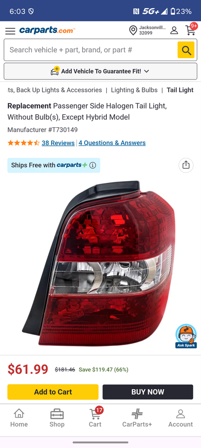 2004-2007 Toyota Highlander Passenger Right Side Halogen Tail Light Assembly 🚗💨