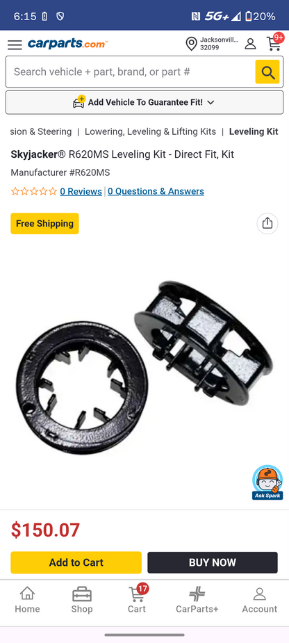 2006-2024 Ram 1500 / 4WD Skyjacker 2-Inch Front Suspension Leveling Kit 🚗💨