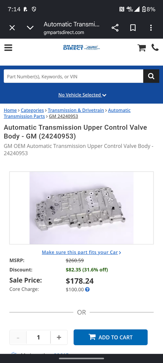 2010-2023 Chevy Silverado / Express / GMC Sierra / Savana / Cadillac Automatic Transmission Upper Control Valve Body ⚙️🚗