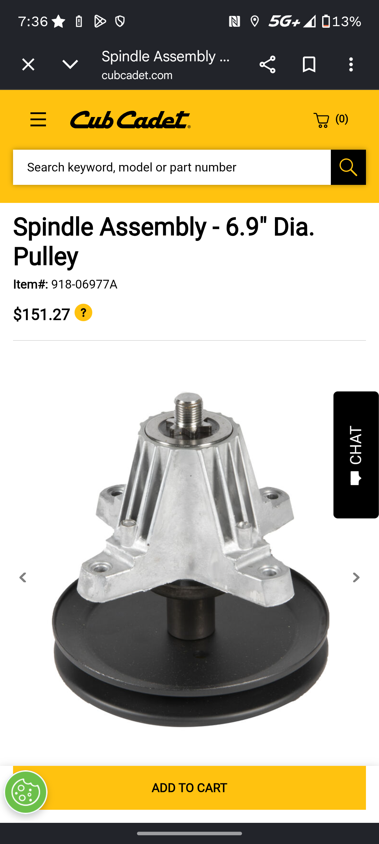 Cub Cadet / MTD / Troy-Bilt 50-Inch Mower Deck Spindle Assembly 6.9" Pulley 🚜⚙️