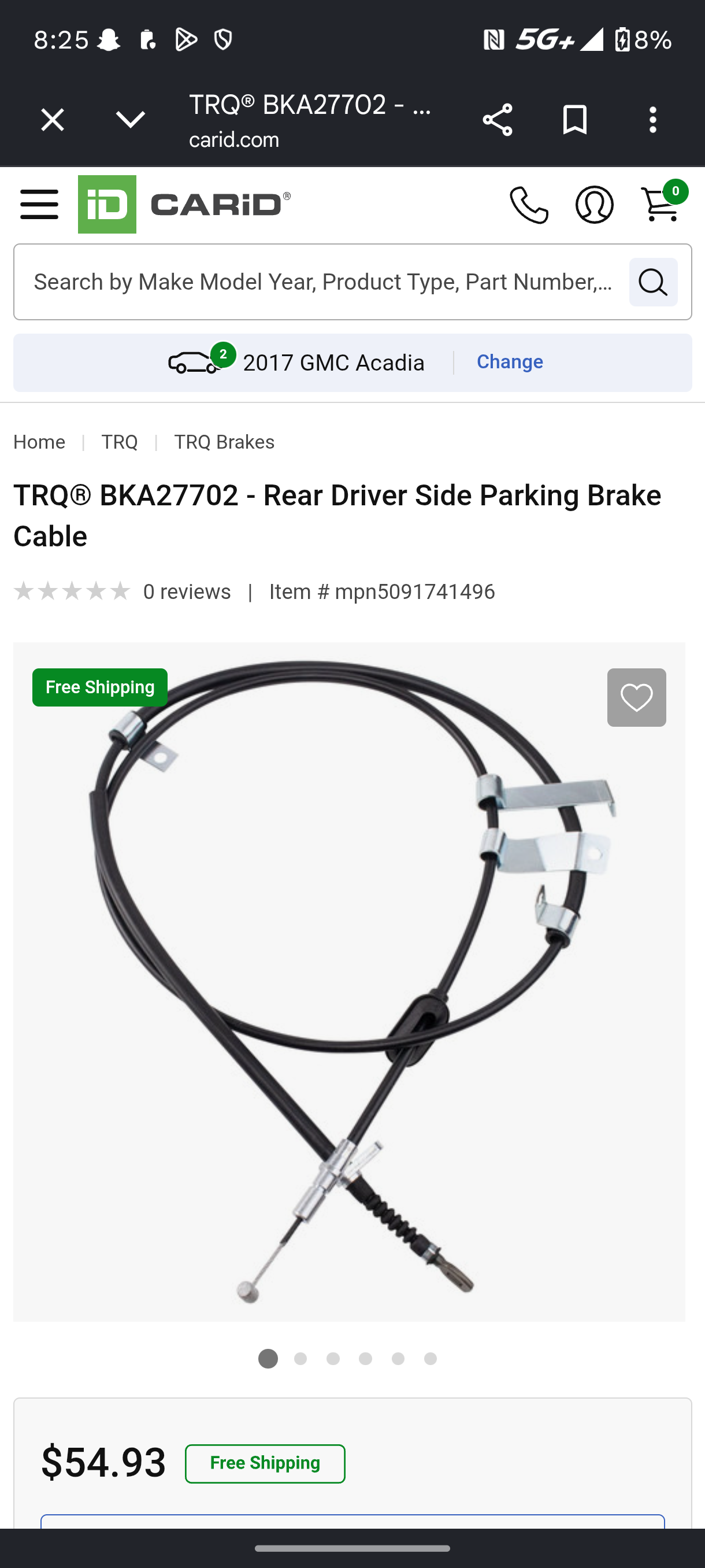2008-2013 Honda Accord Sedan Rear Driver Side Parking Brake Cable 🛑🅿️